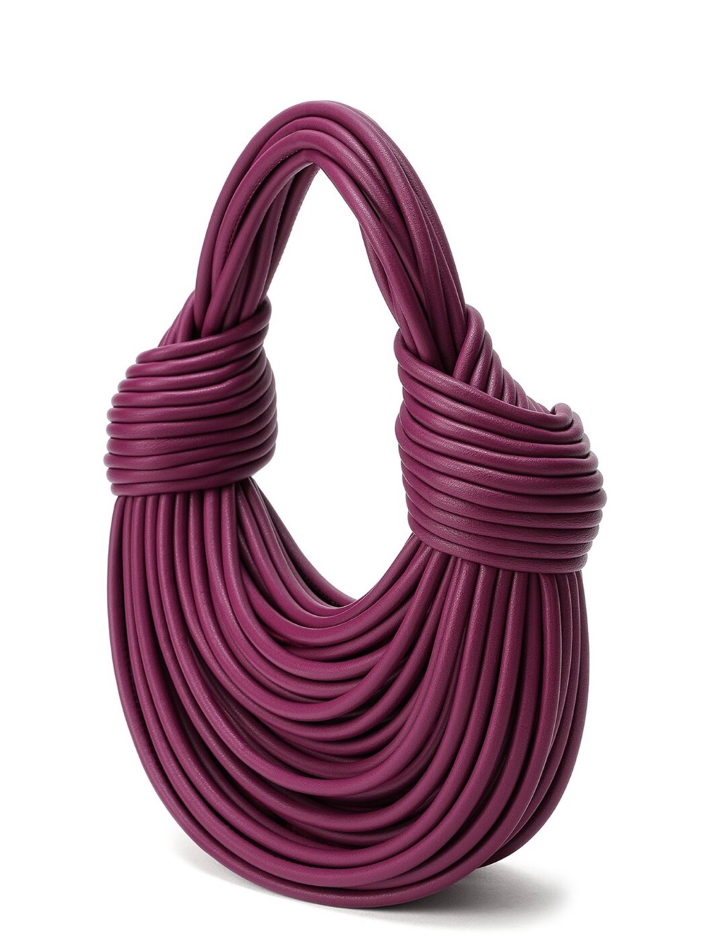 Sculpted Knot-Detail Shoulder Bag In Deep Plum New — image 2 of 8